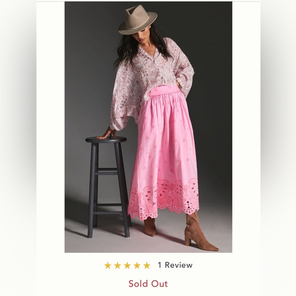 Anthropologie NWT Farm Rio Eyelet Maxi Skirt Size XS. - Picture 5 of 11